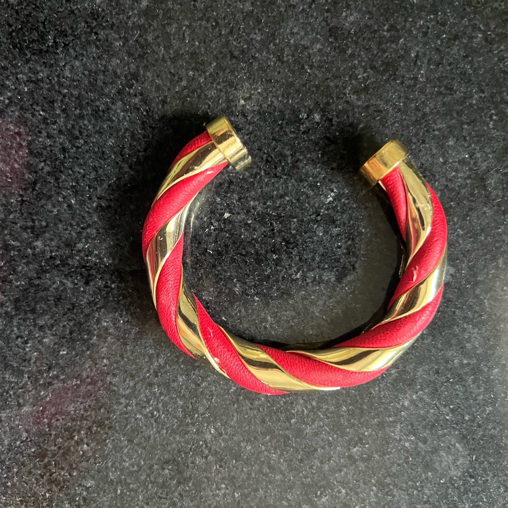 Armani Exchange Red and Gold Twisted Bracelet